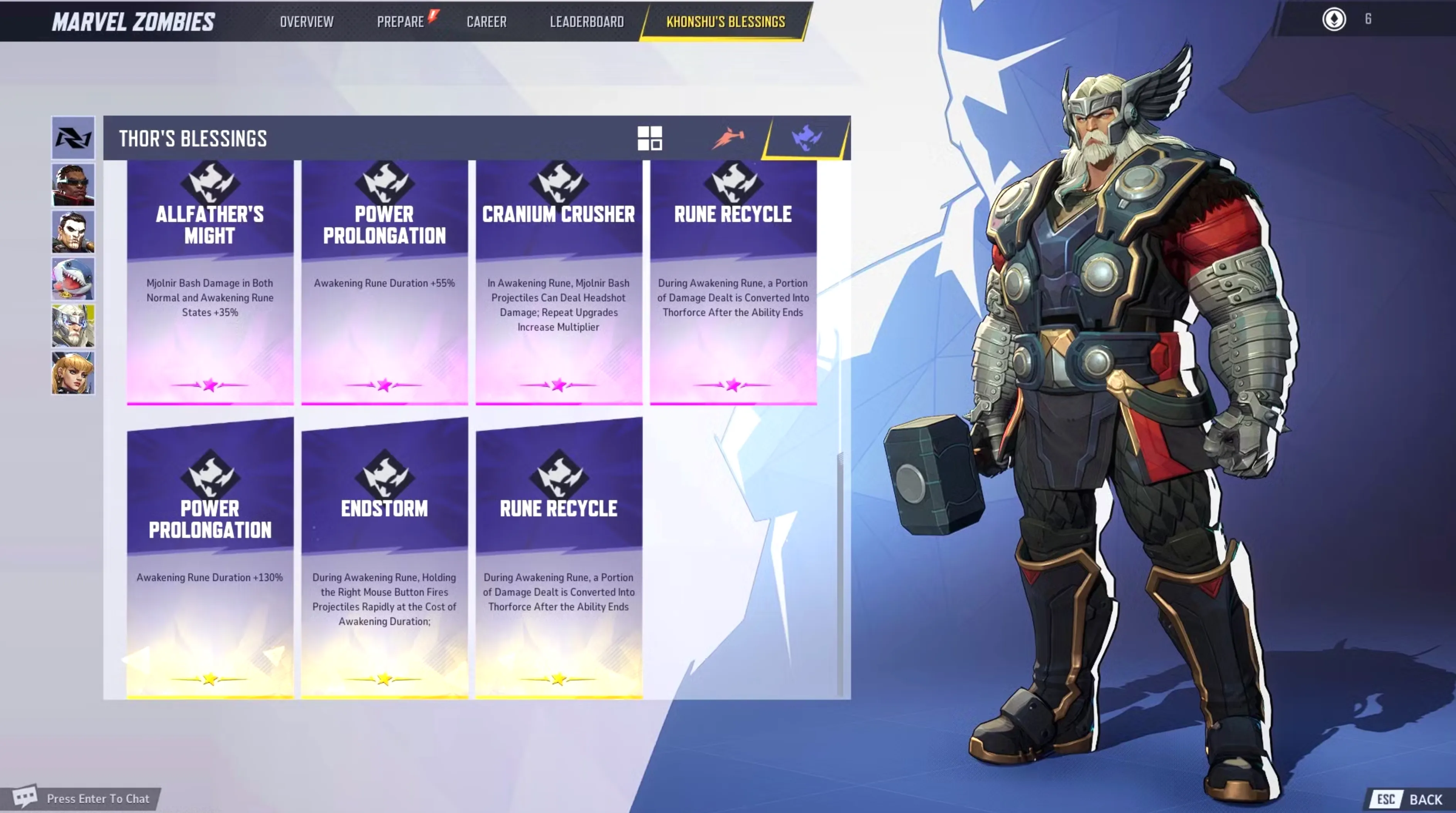 Priority Blessings for Thor in Marvel Rivals Zombies Mode